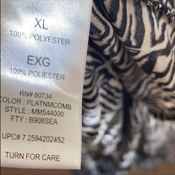 Miley Cyrus Max Azria Juniors Ruffle Blouse Shirt XL Black Gray Elastic Waist - Picture 5 of 5